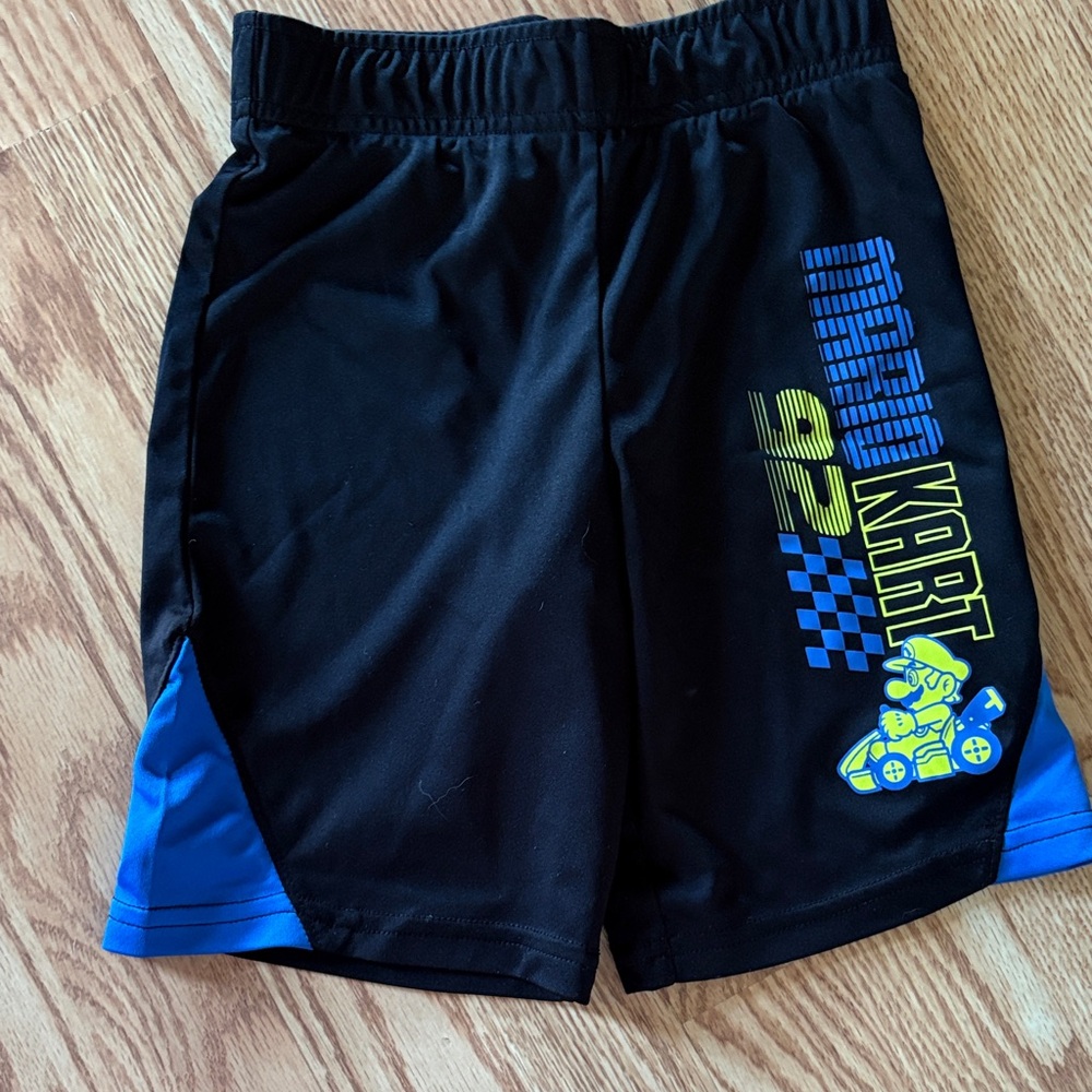 Nintendo Black and Blue Mario Kart Kids Shorts